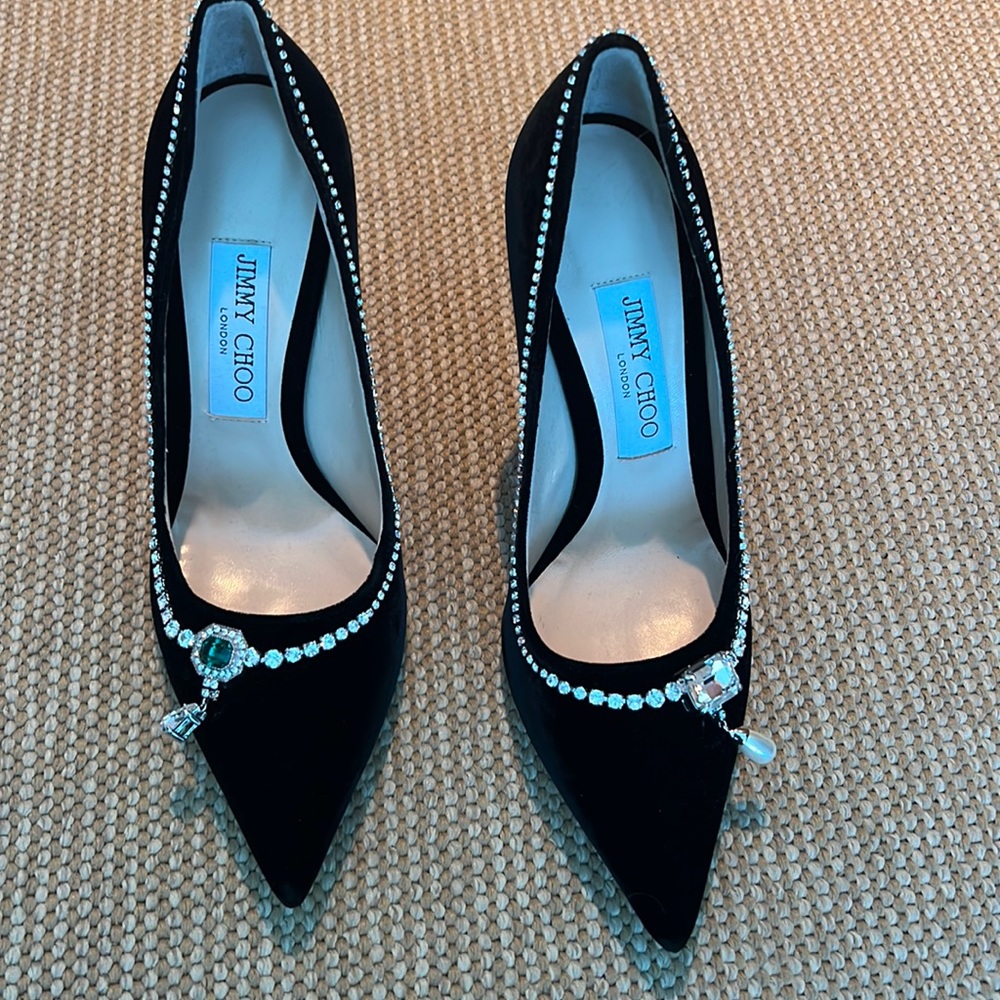 Jimmy Choo Black Velvet Pumps